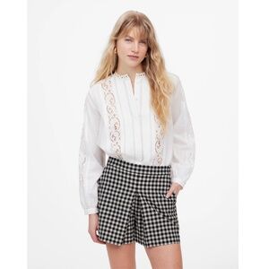 NWT Madewell Gingham Mini Skort in True Black